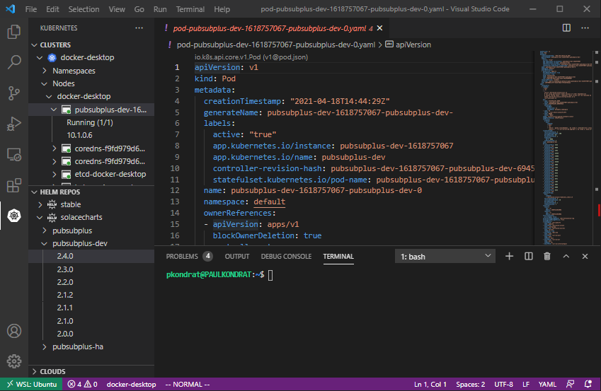 VSC - PubSub+ Running