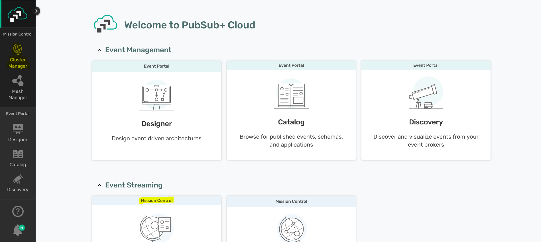 Solace Cloud Event Mesh Page